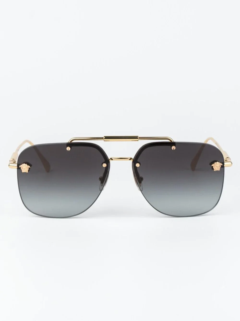 Versace Men Sunglasses Gold Grey Gradient Pilot VE2296 100284 NEW AUTHENTIC